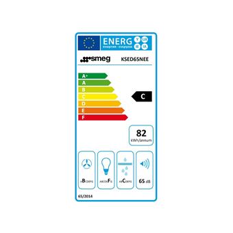 Smeg KSED65NEE - Hotte - hotte décorative - largeur : 60 cm - profondeur : 50 cm - extraction et recirculation (avec kit de recirculation supplémentaire) - noir brillant