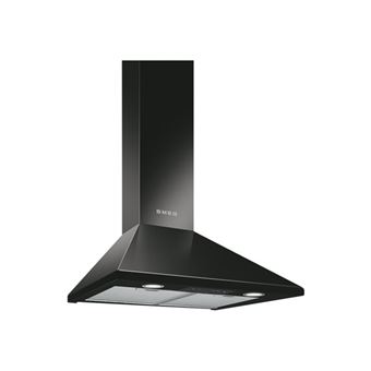 Smeg KSED65NEE - Hotte - hotte décorative - largeur : 60 cm - profondeur : 50 cm - extraction et recirculation (avec kit de recirculation supplémentaire) - noir brillant