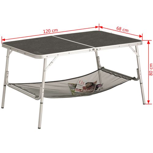 Outwell Table pliable Toronto avec étagère à maille 120x68x80cm 530055
