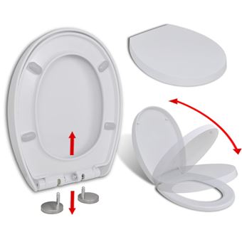 vidaXL Abattant /à Fermeture Lente Lib/ération Rapide Ovale Si/ège de Toilette