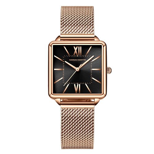 Montre à quartz HANNAH MARTIN Femme HM-1082ON - Or rose&Noir(28.5mm)