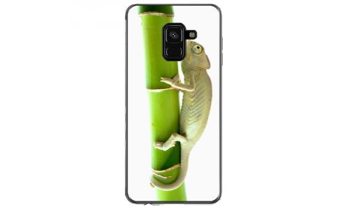 Coque souple pour Samsung Galaxy A8 2018 avec impression Motifs caméleon sur un bamboo