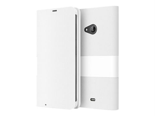 Mozo wallet T-bar - Flip cover voor mobiele telefoon - plastic, textiel - klassiek wit - voor Microsoft Lumia 535