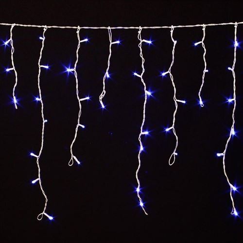 Guirlande 480 LED tombée de neige bleu fil transparent - Bleu - Fééric lights and christmas
