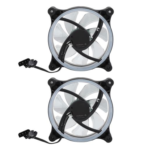 Ventilateur de refroidissement 12V pour boîtier d'ordinateur 2pcs Bleu