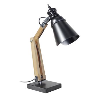 Iron Lampe De Bureau Style Industriel Articulee 50cm Bois Et Metal E27 40w Achat Prix Fnac