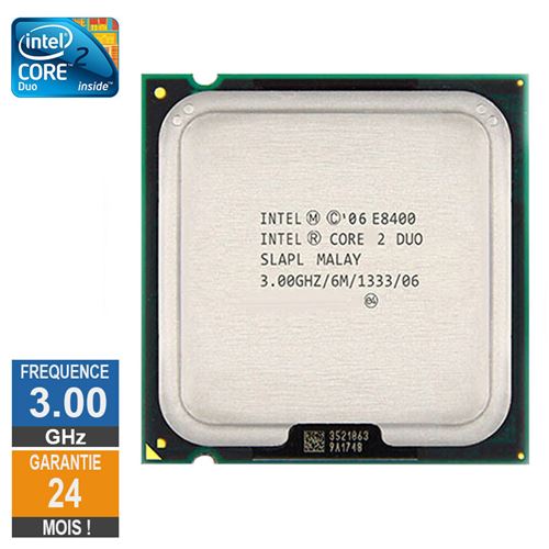 Processeur Intel Core 2 Duo E8400 3Ghz Slapl Lga775 6Mo