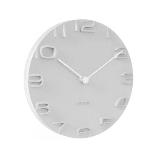 Karlsson - Horloge moderne avec aiguilles chromées On the Edge Blanc