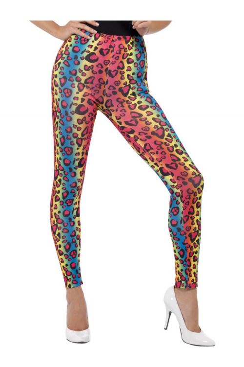 Leggings Léopard Néon - Multicolores - Taille Unique