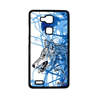 Coque Pour Ascend Mate 7 Loup Ethnique Dessin Animal Fleur