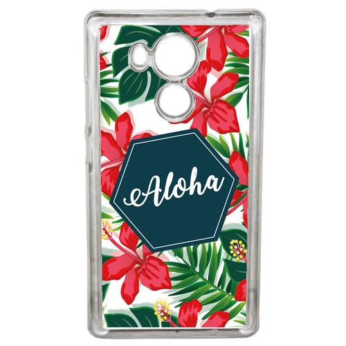 Coque Aloha Tropical Fond Blanc Compatible Mate 8 Transparent