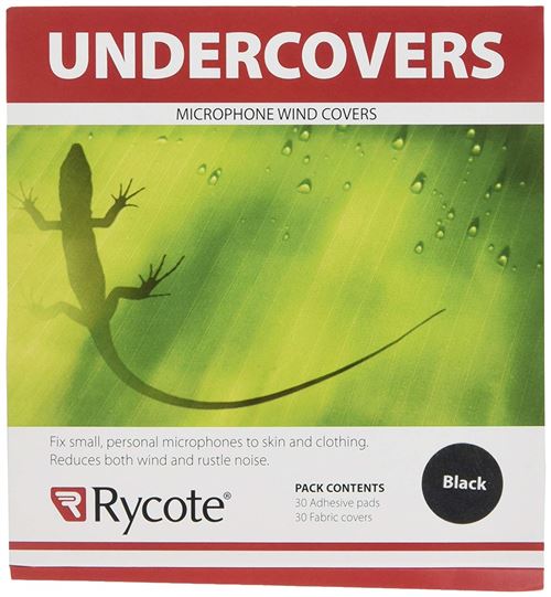 Rycote 065101 Undercovers Fixations Micro pastilles Autocollantes et en tissu noir (pack de 30+30) Noir
