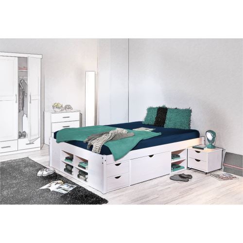 Lit Double Multi Fonction Adulte 2 Places 140 X 190 Multi