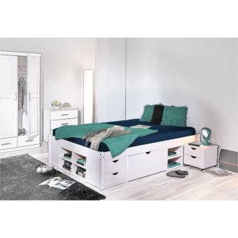 Lit Double Multi Fonction Adulte 2 Places 140 X 190 Multi