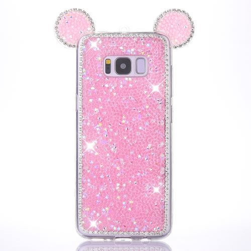 Galaxy S8 Coque Protection TPU Oreille Souris Bijoux brillant Rose ALS52685