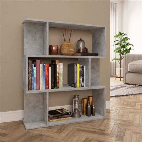vidaXL Bibliothèque/Séparateur de pièce Gris cement 80x24x96 cm