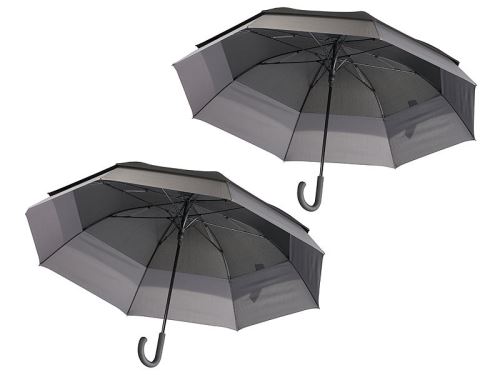Lot de 2 parapluies automatiques XXL résistants au vent