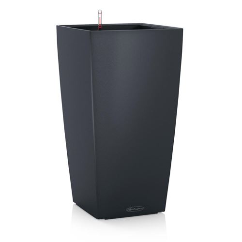Lechuza Vaso Da Fiori - Cubico Color 40 - 39,5 X 39,5 X 75,5 Cm - 31 L - Kit Completo - Grigio Ardesia