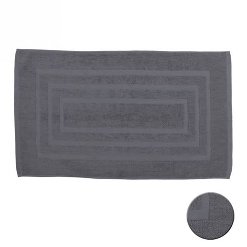 Tapis de bain 100% coton - 50 x 85 cm - Gris anthracite