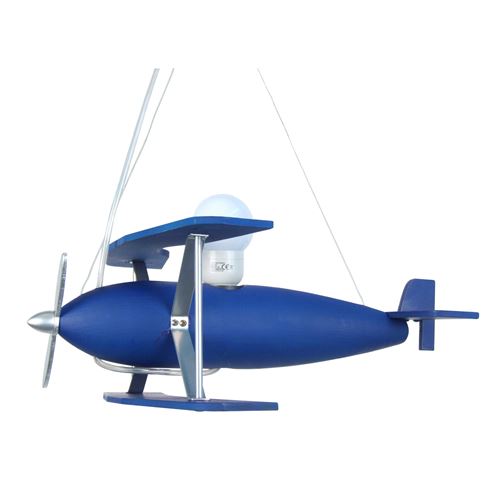 Suspension avion en bois largeur 40cm Avion bleu bleu