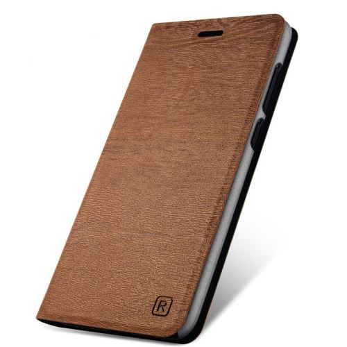 Coque en PU grain de bois svelte pour Apple iPhone 6 Plus / 6S Plus - Brun