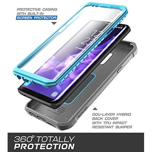 Supcase Coque Samsung S9+ Plus, [Série Unicorn Beetle PRO] Coque Intégrale de Protection Robuste Anti-Choc avec Protecteur d'écran Intégré, 2018, Bleu