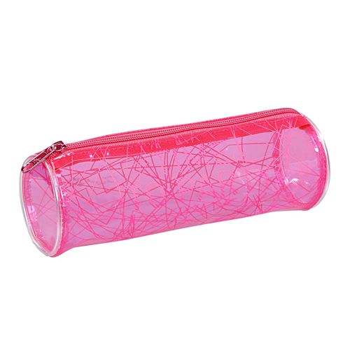 Viquel Trousse scolaire transparente ronde FLUO COLOURS Rose