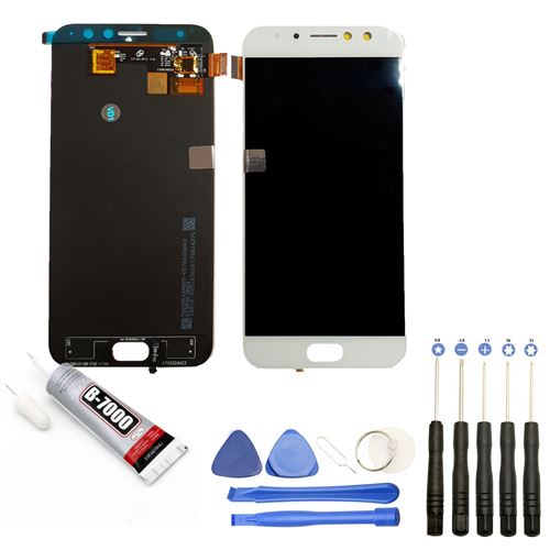 Visiodirect® Ecran complet: Vitre + LCD compatible avec Asus Zenfone 4 Selfie Pro ZD552KL Taille 5.5 BLANC+ Kit outils + Colle B7000 Offerte