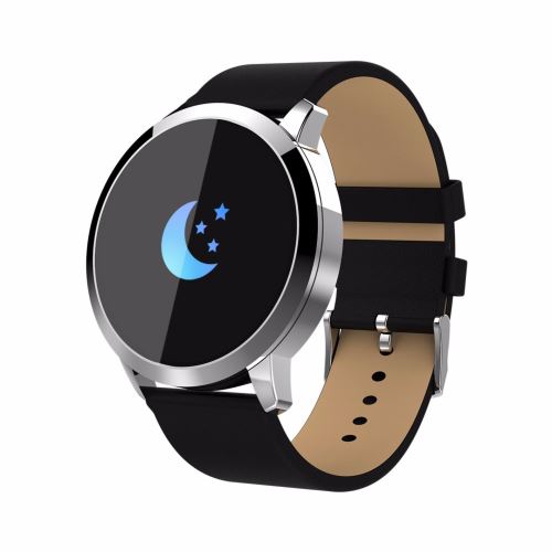 Q8 IP67 montre bracelet coloré de bracelet de pression artérielle de fréquence cardiaque de bracelet coloré Noir Argent