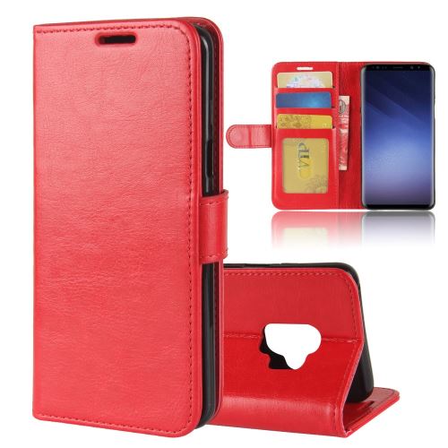 Etui en PU rouge crazy horse pour Samsung Galaxy S9