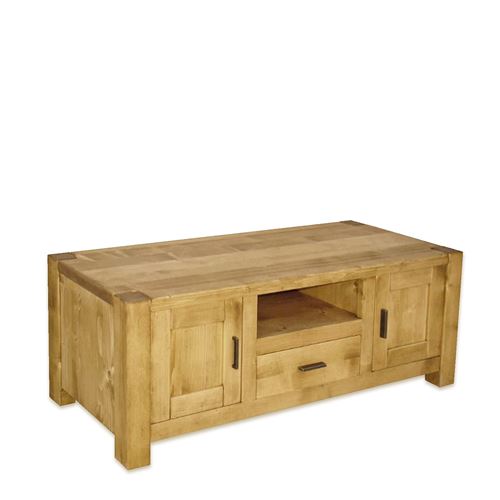 Meuble TV Contemporain 2 Portes+1 Tiroir 140 cm - MORZINE