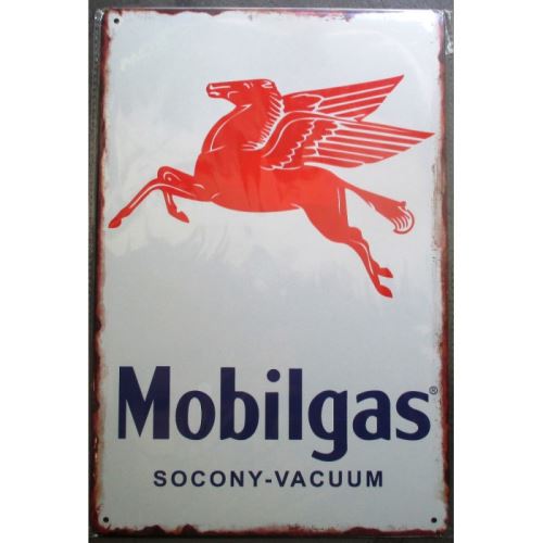 plaque mobilgas viellit rectangulaire 30cm tole métal deco garage loft