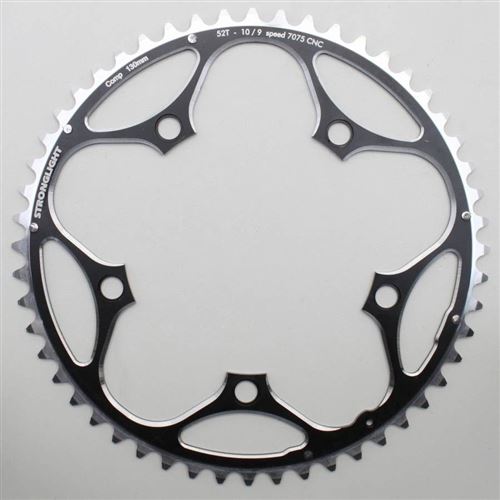Stronglight Noir Plateau Route 5Bra 52Dts D.130 Exterieur Alu 7075 Type Shimano 9-10V. - Image 1