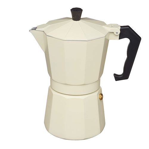 Kitchen Craft LX6CUPCRM Cafetière à Expresso pour 6 Tasses, Aluminium, Beige, 20 cm, 9 x 12 x 16 cm LX6CUPCRM