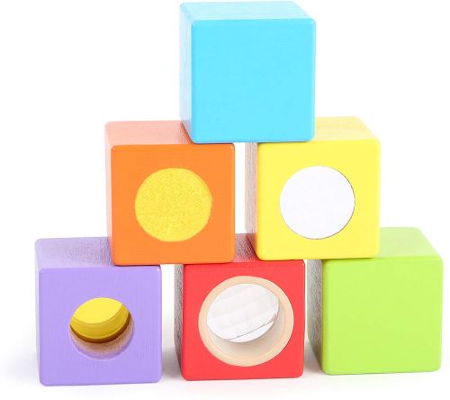 Small Foot- Cubes en Bois-Petits Explorateurs, 10636