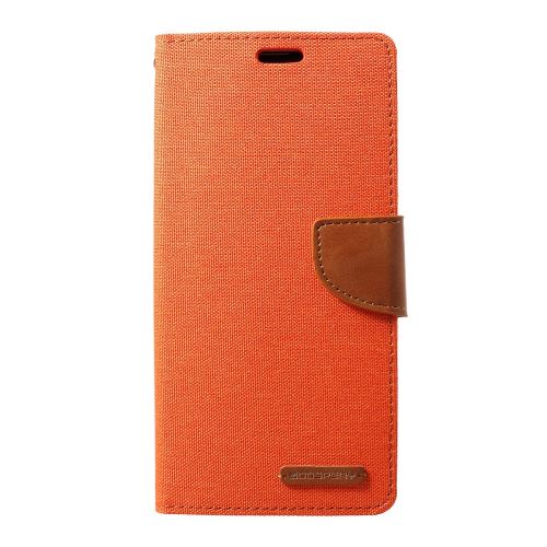 Etui en PU agenda en toile orange pour votre Samsung Galaxy S10