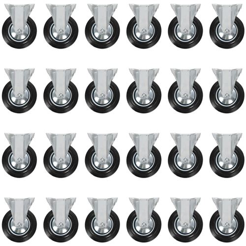 vidaXL 24x Roulettes Pivotantes Roues Fixes pour Chariot Roulant Etabli Panier d'Achat Etagère à Livre Tables de Travail Capacité de 50 kg 75 mm