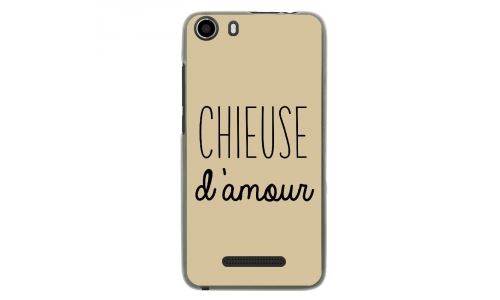 Coque souple pour Wiko Lenny 2 avec impression Motifs Chieuse d'Amour taupe