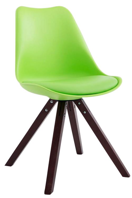 Chaise Toulouse similicuir piétement carrée , Vert/Cappuccino
