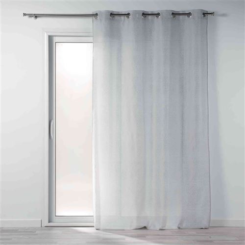 Rideau a oeillets 140 x 260 cm jacquard cobalt Gris