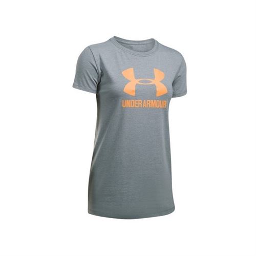Tshirt Under Armour Sportstyle Crew Gris orange pour femme taille S