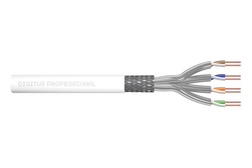 DIGITUS Cat 7 S-FTP Câble de Pose 305 m Boîte AWG 26/1 600 MHz Dca, LSZH-3, Couleur RAL9003