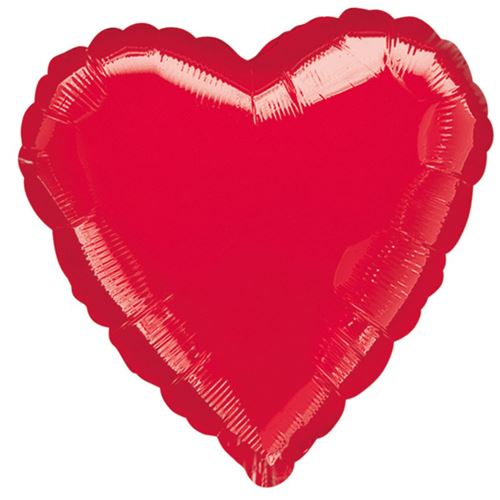 ballon alu coeur 43cm rouge