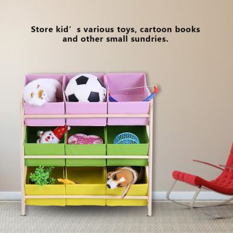 Enfants 3 Niveau Etagere Jouets Bibliotheque Meuble Rangement 9