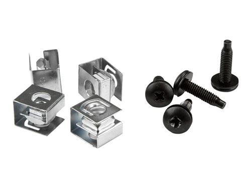 startech 10-32 rack screws and clip nuts rack mount screws - slide nuts noir