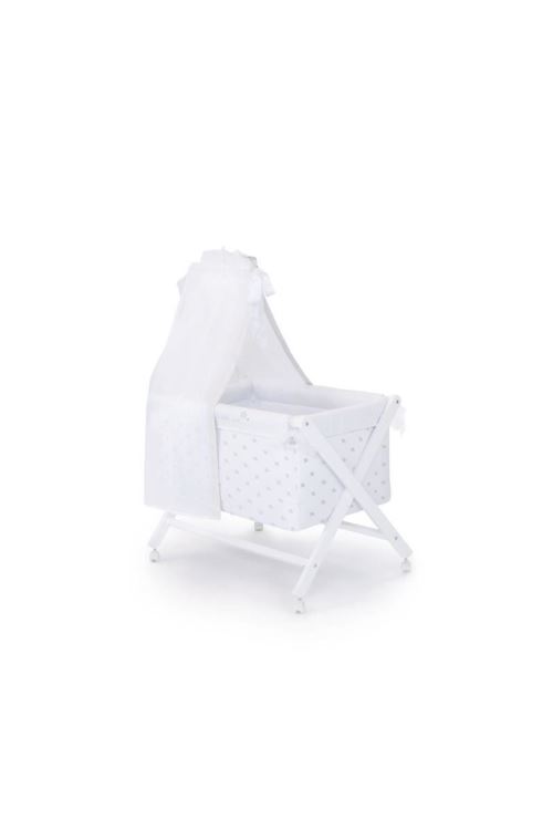 ABSORBA Mini-Berceau croisé complet en bois Chut bébé dort - Gris