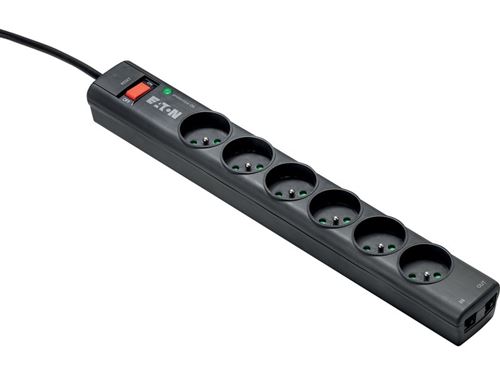 Périphériques Onduleurs et parafoudres Eaton Protection Strip 6 Tel@ FR - Multiprise parafoudre 6 prises + téléphone