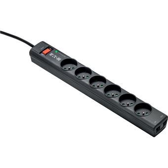 Eaton Protection Strip - Protection contre les surtensions - CA 220-250 V - 2500 watt - connecteurs de sortie : 6 - noir - 1