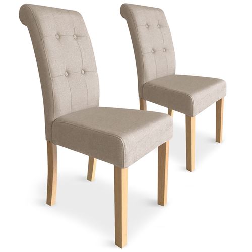 Lot de 2 chaises Adam Tissu Beige
