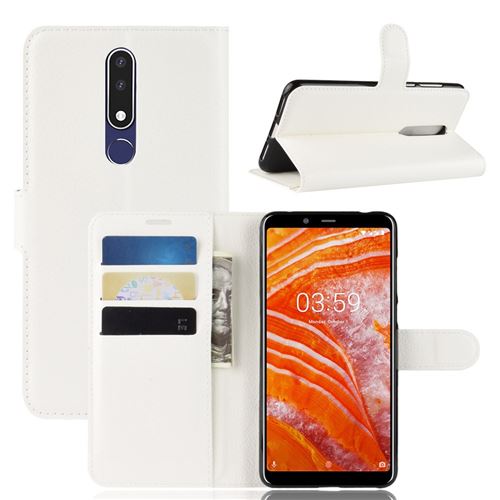Etui en PU blanc pour Nokia 3.1 Plus